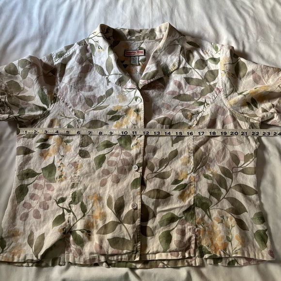 Vintage Jamaica Bay Linen Floral Tropical Button Up Shirt Size XL Single stitch - Picture 5 of 8